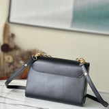 Louis Vuitton LV Women Twist MM Handbag Black Epi Grained Smooth Cowhide Leather