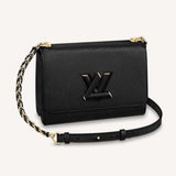 Louis Vuitton LV Women Twist MM Handbag in Grained Epi Calfskin-Black