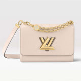 Louis Vuitton LV Women Twist MM Handbag Quartz White Epi Grained Leather