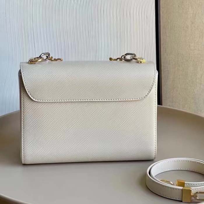 Louis Vuitton LV Women Twist MM Quartz Epi Grained Leather Cowhide Lock Handbag