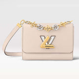 Louis Vuitton LV Women Twist MM Quartz Epi Grained Leather Cowhide Lock Handbag