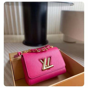 Louis Vuitton LV Women Twist PM Rose Miami Pink Epi Grained Cowhide Leather Handbag