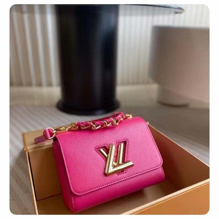 Louis Vuitton LV Women Twist PM Rose Miami Pink Epi Grained Cowhide Leather Handbag