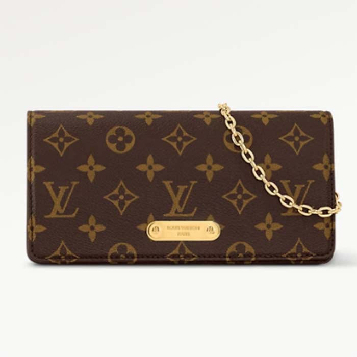 Louis Vuitton LV Women Wallet On Chain Lily Monogram Coated Canvas Flap Closure Crossbody