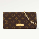 Louis Vuitton LV Women Wallet On Chain Lily Monogram Coated Canvas Flap Closure Crossbody
