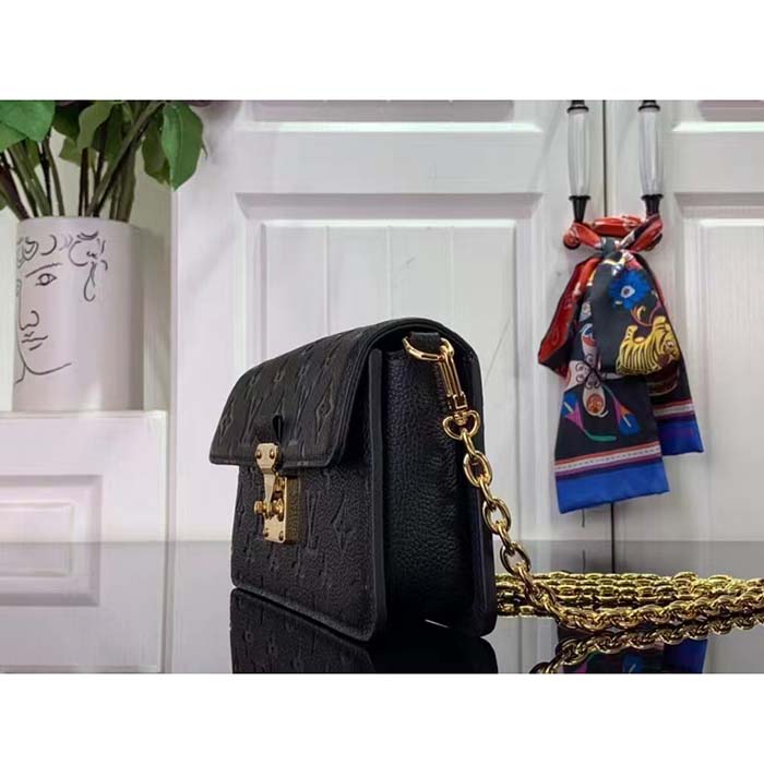 Louis Vuitton LV Women Wallet On Chain Métis Black Monogram Empreinte Embossed Supple Grained Cowhide Leather Crossbody