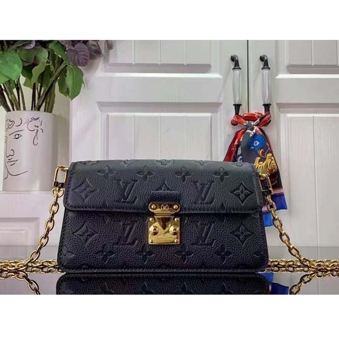 Louis Vuitton LV Women Wallet On Chain Métis Black Monogram Empreinte Embossed Supple Grained Cowhide Leather Crossbody