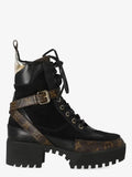 Louis Vuitton MONOGRAM SUEDE CALFSKIN LAUREATE PLATFORM DESERT BOOTS