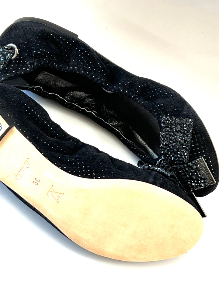 Louis Vuitton METALLIC LEATHER & SEQUINS BALLET FLATS