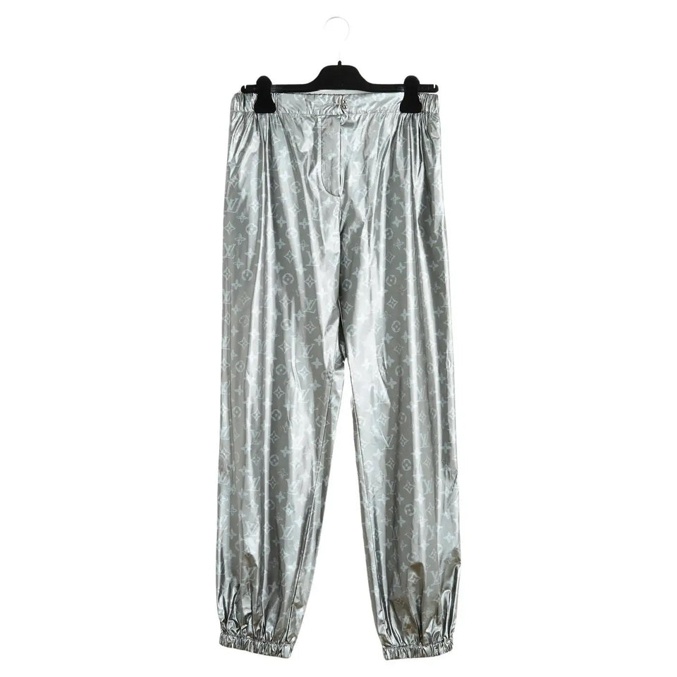 Louis Vuitton METALLIC SILVER MONOGRAM TRACK PANTS