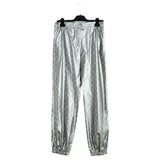Louis Vuitton METALLIC SILVER MONOGRAM TRACK PANTS