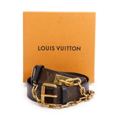 Louis Vuitton Monogram Canvas Signature Chain 35 MM Belt, Size 85 36 w/ Box & Receipt