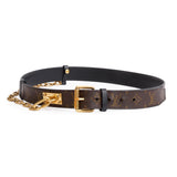 Louis Vuitton Monogram Canvas Signature Chain 35 MM Belt, Size 85 36 w/ Box & Receipt