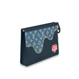 Louis Vuitton X NIGO MONGRAM DENIM VOYAGE MM CLUTCH BAG