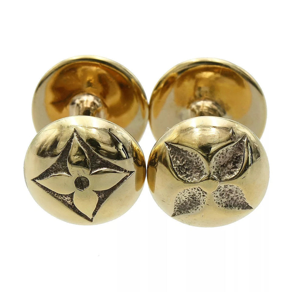 Louis Vuitton STERLING SILVER MONOGRAM BOUTONS DE MANCHETTE CUFFLINKS