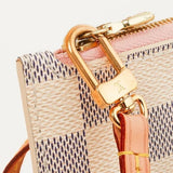 Louis Vuitton DAMIER AZUR NEVERFULL POCHETTE ROSE BALLERINE