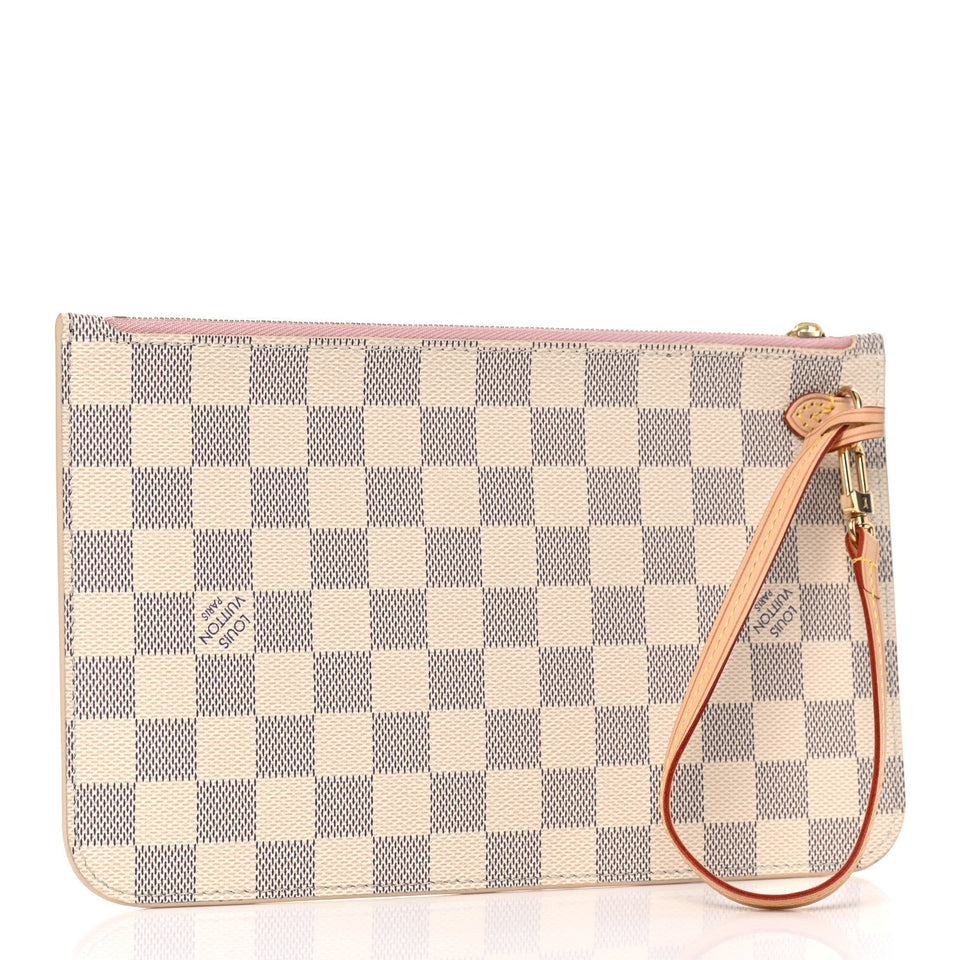 Louis Vuitton DAMIER AZUR NEVERFULL POCHETTE ROSE BALLERINE