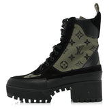 Louis Vuitton SUEDE MONOGRAM LAURETTE PLATFORM DESERT BOOTS