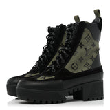 Louis Vuitton SUEDE MONOGRAM LAURETTE PLATFORM DESERT BOOTS
