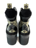 Louis Vuitton SUEDE MONOGRAM LAURETTE PLATFORM DESERT BOOTS