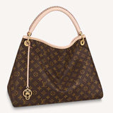Louis Vuitton Unisex Artsy MM Monogram Coated Canvas Natural Cowhide Leather Handbag