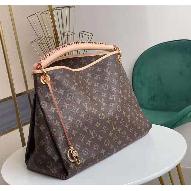 Louis Vuitton Unisex Artsy MM Monogram Coated Canvas Natural Cowhide Leather Handbag