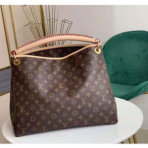 Louis Vuitton Unisex Artsy MM Monogram Coated Canvas Natural Cowhide Leather Handbag