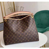 Louis Vuitton Unisex Artsy MM Monogram Coated Canvas Natural Cowhide Leather Handbag
