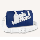 Louis Vuitton Unisex City Keepall Bag Blue Cowhide Leather Textile Lining