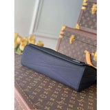 Louis Vuitton Unisex LV Aerogram Takeoff Messenger Black Grained Calf Leather Handbag