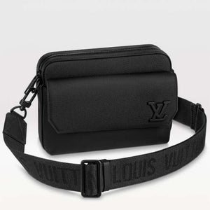 Louis Vuitton Unisex LV Fastline Messenger Black Cowhide Leather Zipped Closure Handbag