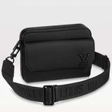 Louis Vuitton Unisex LV Fastline Messenger Black Cowhide Leather Zipped Closure Handbag