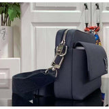 Louis Vuitton Unisex LV Fastline Messenger Navy Blue Cowhide Leather Zipped Closure Handbag