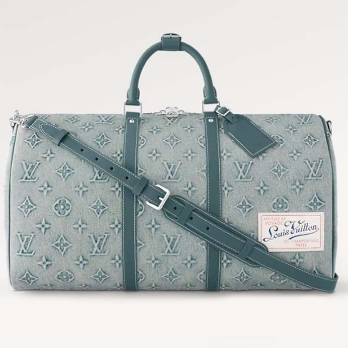 Louis Vuitton Unisex LV Keepall Bandoulière 50 Travel Bag Monogram Washed Coated Canvas