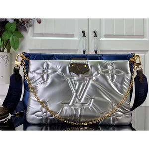 Louis Vuitton Unisex LV Maxi Multi-Pochette Accessoires Navy Blue Silver Recycled Nylon Econyl Clutch