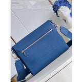 Louis Vuitton Unisex LV Takeoff Messenger Atlantic Blue Cowhide Leather Textile Lining Handbag
