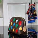 Louis Vuitton Unisex LV x YK Cosmetic Pouch Monogram Coated Canvas 3D Painted Dots Print Clutch