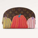 Louis Vuitton Unisex LV x YK Cosmetic Pouch Monogram Coated Canvas Colorful Pumpkin Print Clutch