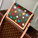 Louis Vuitton Unisex LVxYK Dauphine MM Monogram Coated Canvas 3D Painted Dots Print Handbag