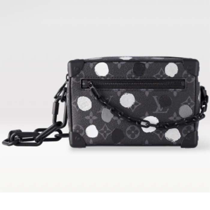 Louis Vuitton Unisex LVxYK Mini Soft Trunk Black Silver Monogram Eclipse Coated Canvas Handbag