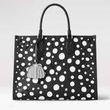 Louis Vuitton Unisex LVxYK OnTheGo MM Black White Embossed Grained Monogram Empreinte Cowhide Tote