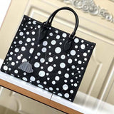 Louis Vuitton Unisex LVxYK OnTheGo MM Black White Embossed Grained Monogram Empreinte Cowhide Tote