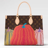 Louis Vuitton Unisex LVxYK OnTheGo MM Monogram Coated Canvas Pumpkin Print Tote