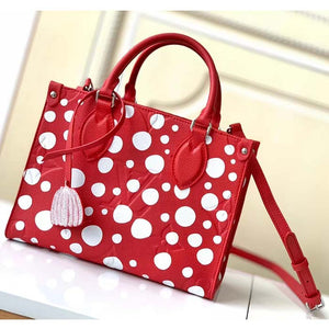 Louis Vuitton Unisex LVxYK OnTheGo PM Red White Embossed Grained Monogram Empreinte Cowhide Tote
