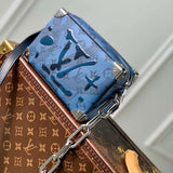Louis Vuitton Unisex Mini Soft Trunk Abyss Blue Monogram Aquagarden Coated Canvas Handbag
