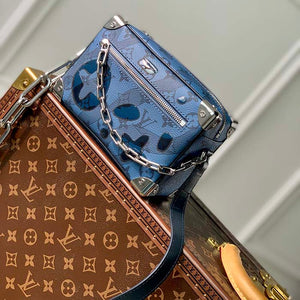 Louis Vuitton Unisex Mini Soft Trunk Abyss Blue Monogram Aquagarden Coated Canvas Handbag