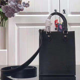 Louis Vuitton Unisex Petit Sac Plat Black Epi Cowhide Leather Handbag