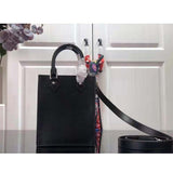 Louis Vuitton Unisex Petit Sac Plat Black Epi Cowhide Leather Handbag