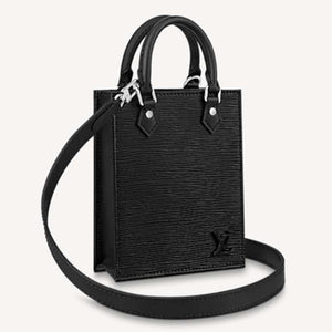 Louis Vuitton Unisex Petit Sac Plat Black Epi Cowhide Leather Handbag