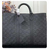 Louis Vuitton Unisex Sac Plat 24H Black Embossed Taurillon Monogram Cowhide Leather Handbag